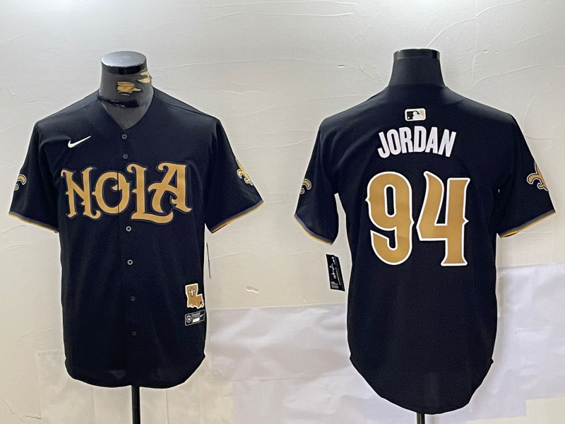 Men's New Orleans Saints Cameron Jordan #94 Black Jersey